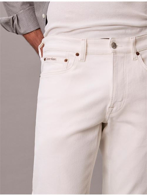 slim chalk white jeans CALVIN KLEIN JEANS | LV04RF751GASN